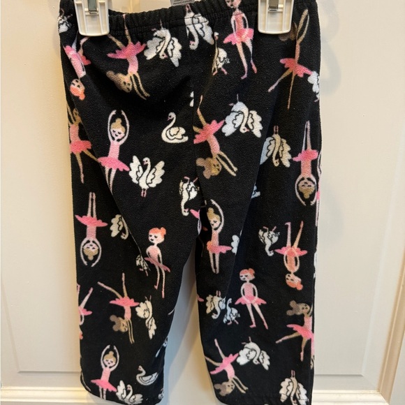 Carter’s 2T Girls Black & Pink Ballerina Fleece Pajama Pants - Picture 4 of 4